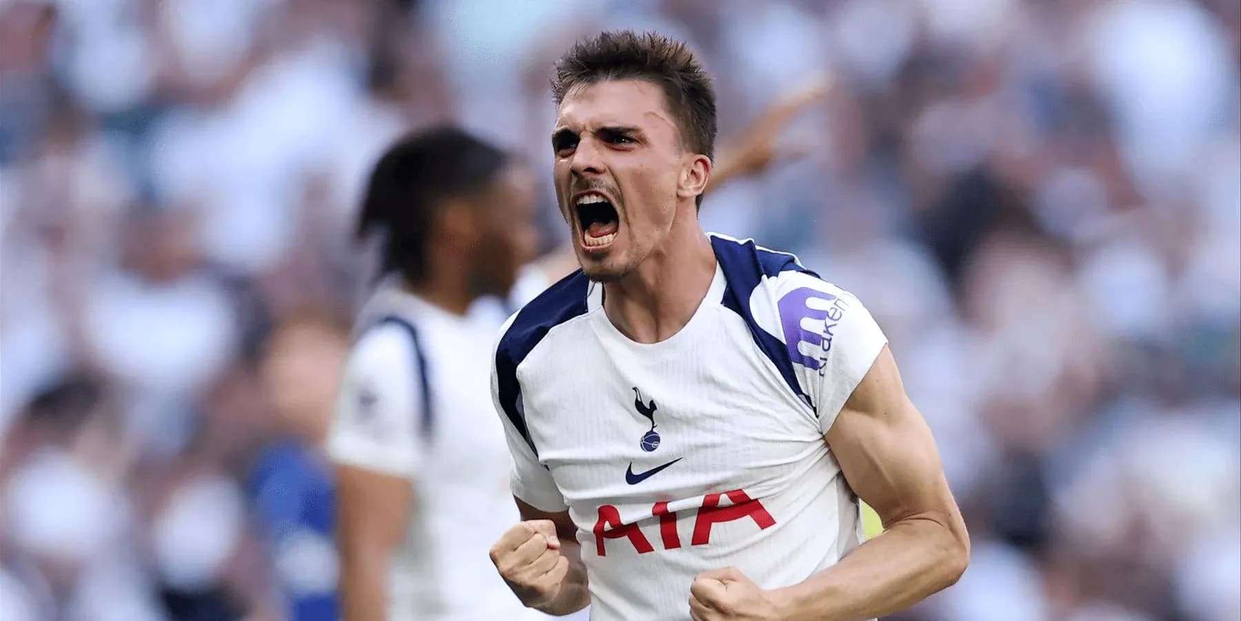 Tottenham player celebrating during match