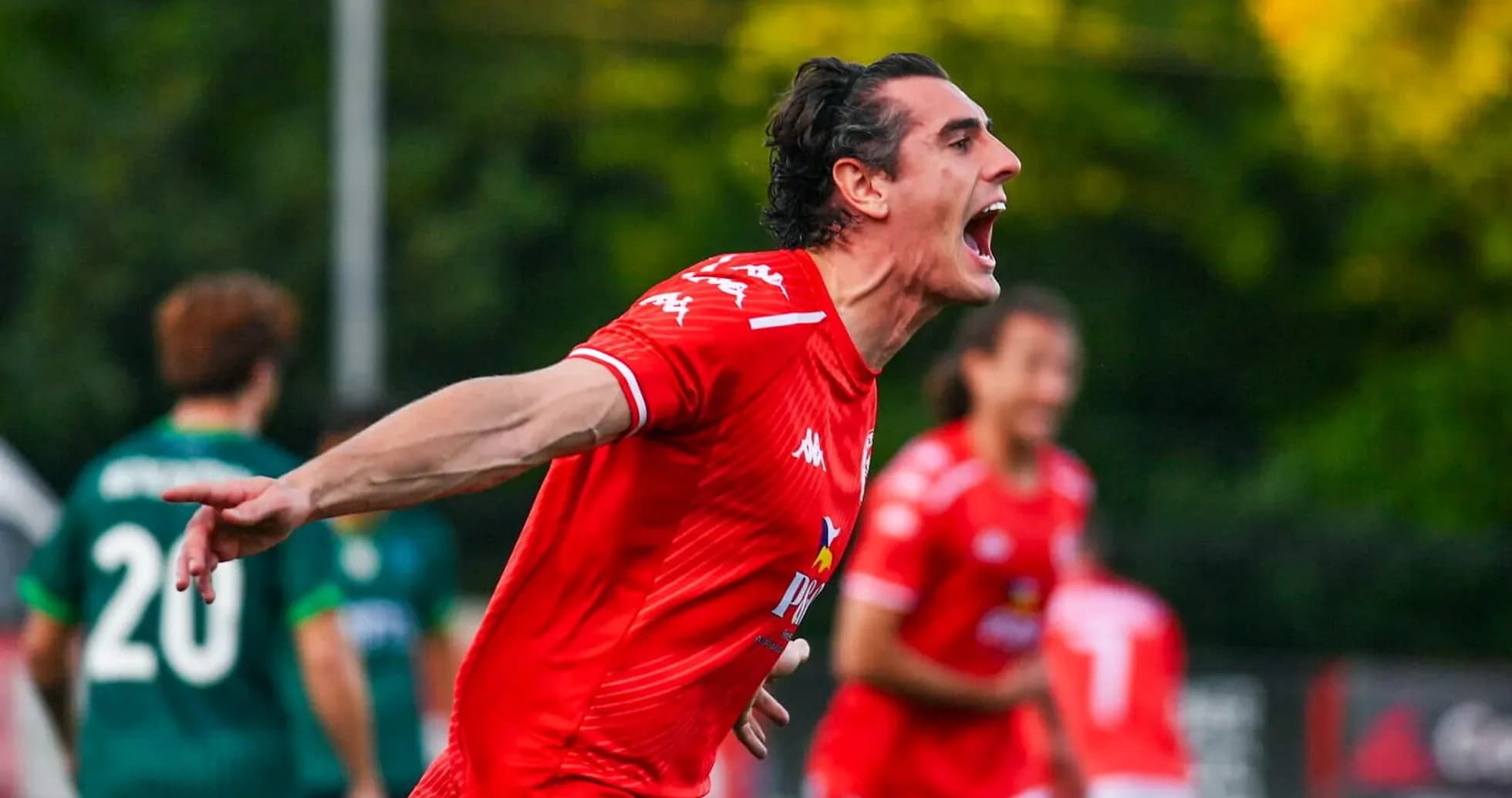 Player celebrating goal in UEFA Europa League match