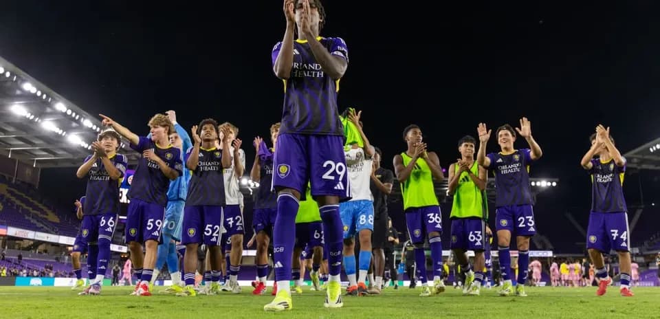 Orlando City II players celebrating after match