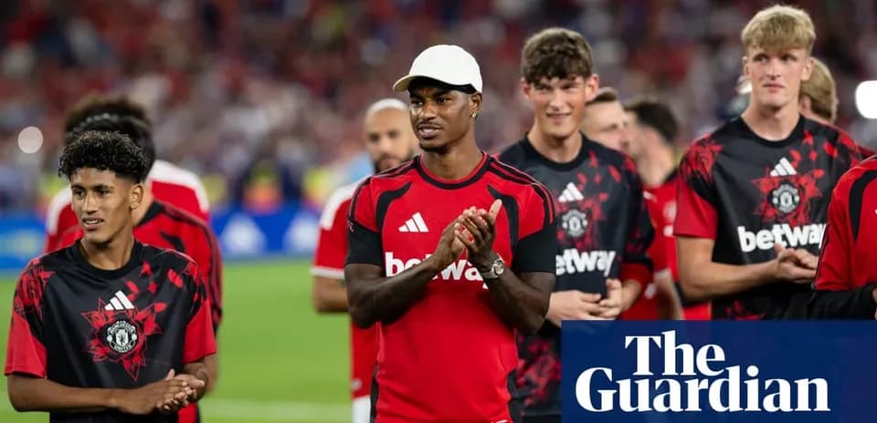 Manchester United players on field after match
