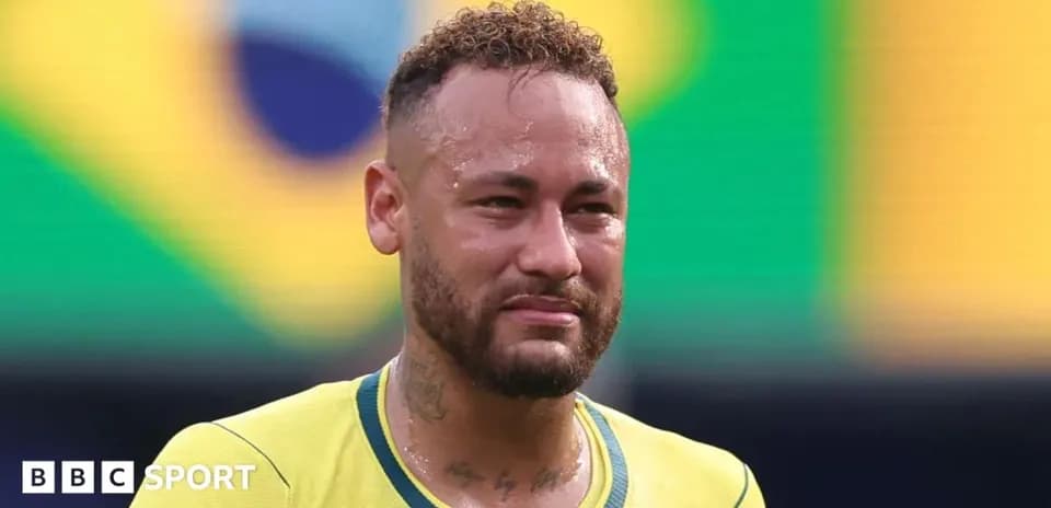 Neymar wearing Brazil jersey after a match