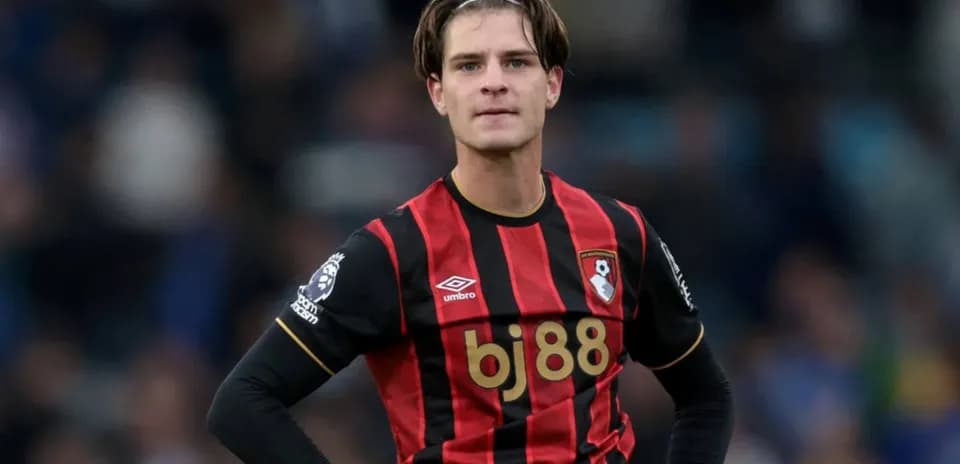 Bournemouth player in home kit during match