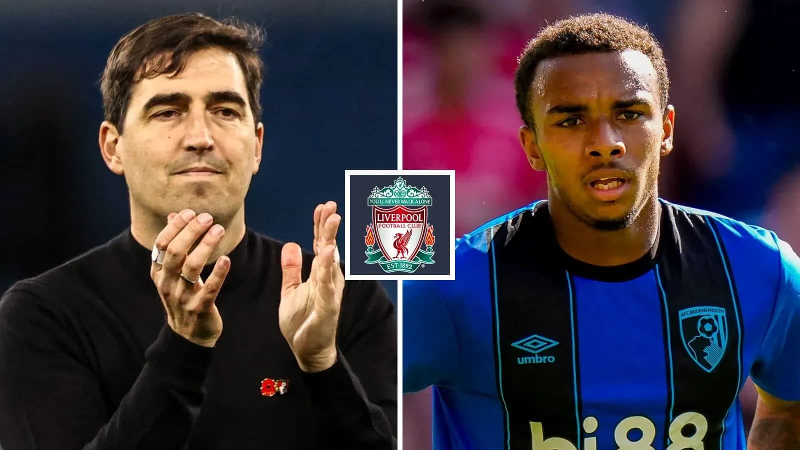 Manager and player featured with Liverpool logo