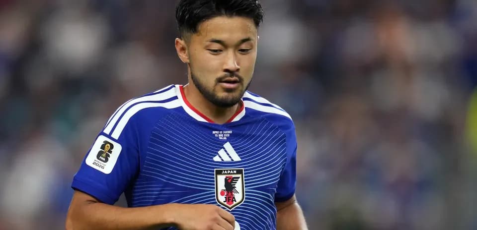 Player wearing Japan jersey during match action