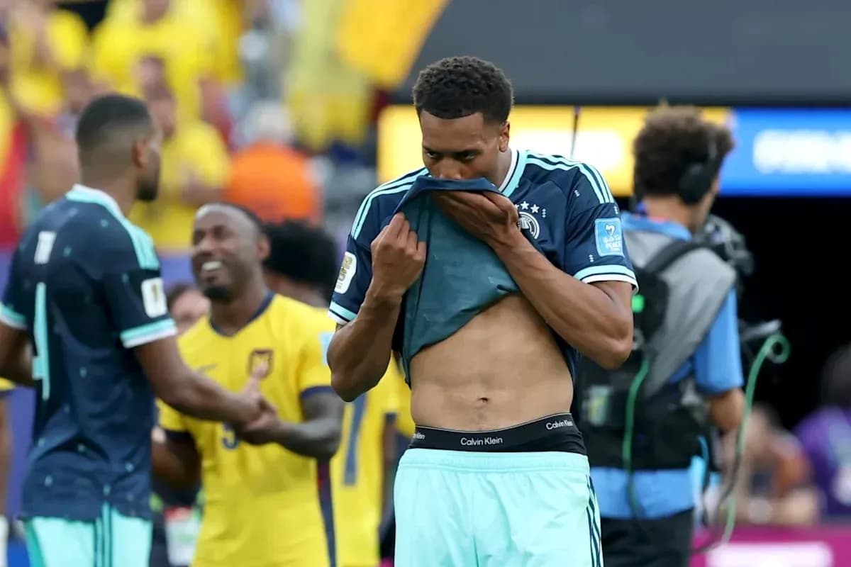 Player removing jersey after match with celebration