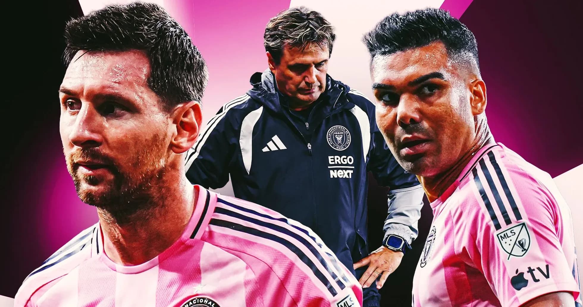 Lionel Messi and Casemiro in Inter Miami jerseys