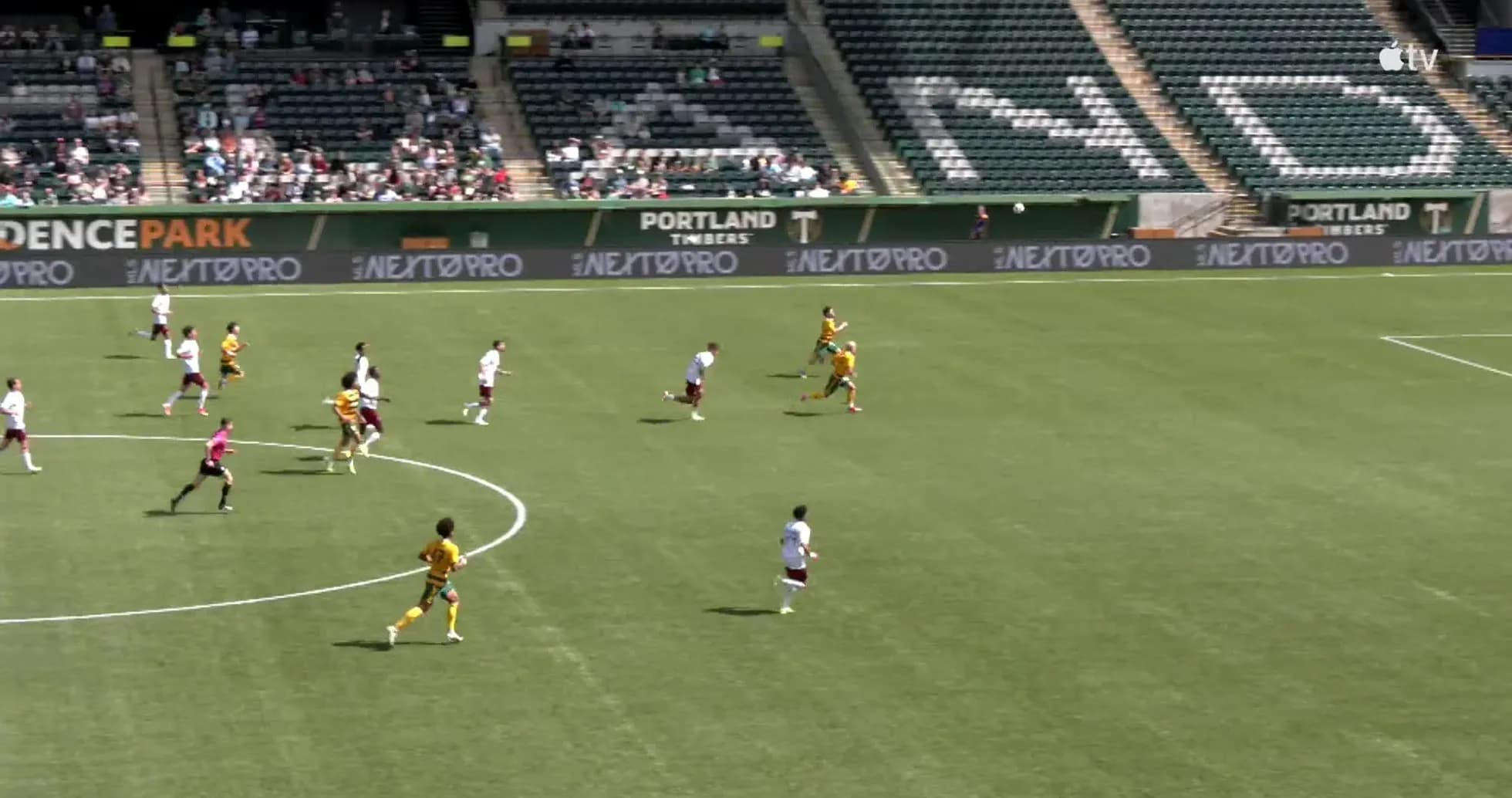 Players competing during Colorado Rapids II match