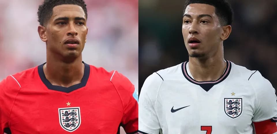 Two England players in different national team jerseys