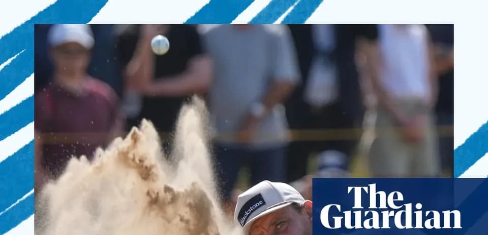 Golfer hitting a sand shot at tournament
