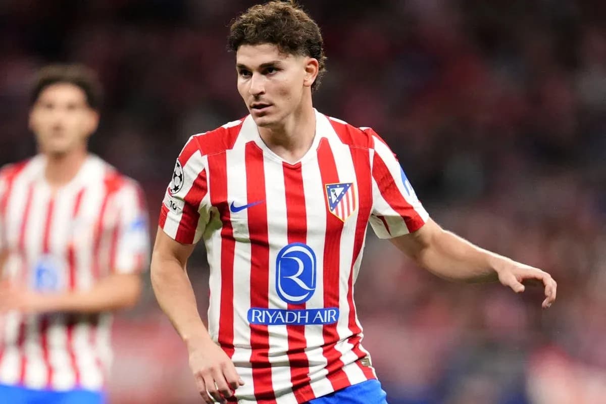 Atletico Madrid player in red and white jersey