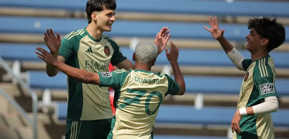 Atlanta United II players celebrating a goal