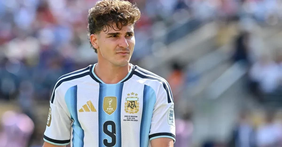 Player wearing Argentina jersey during match