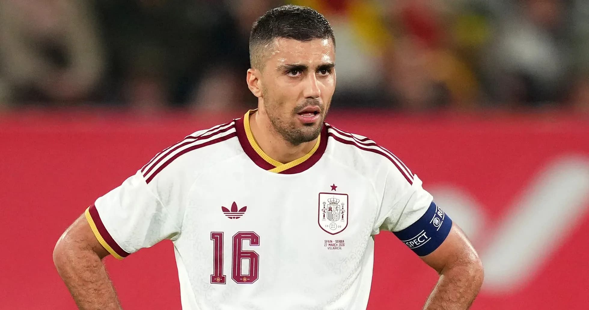 Player wearing Spain jersey during a match