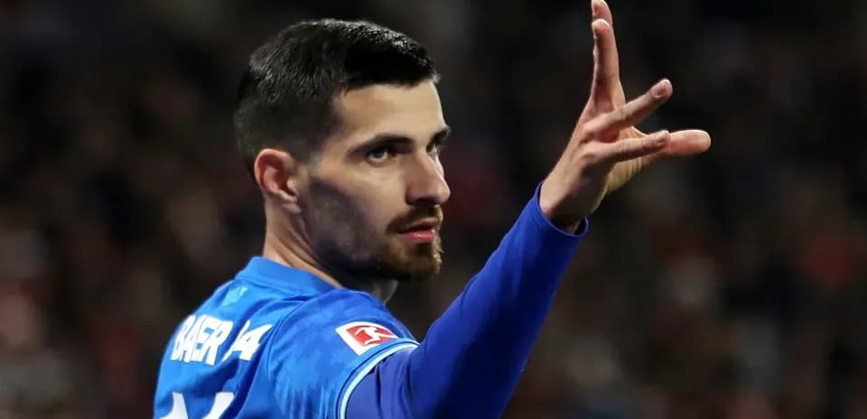 Player gesturing during a football match
