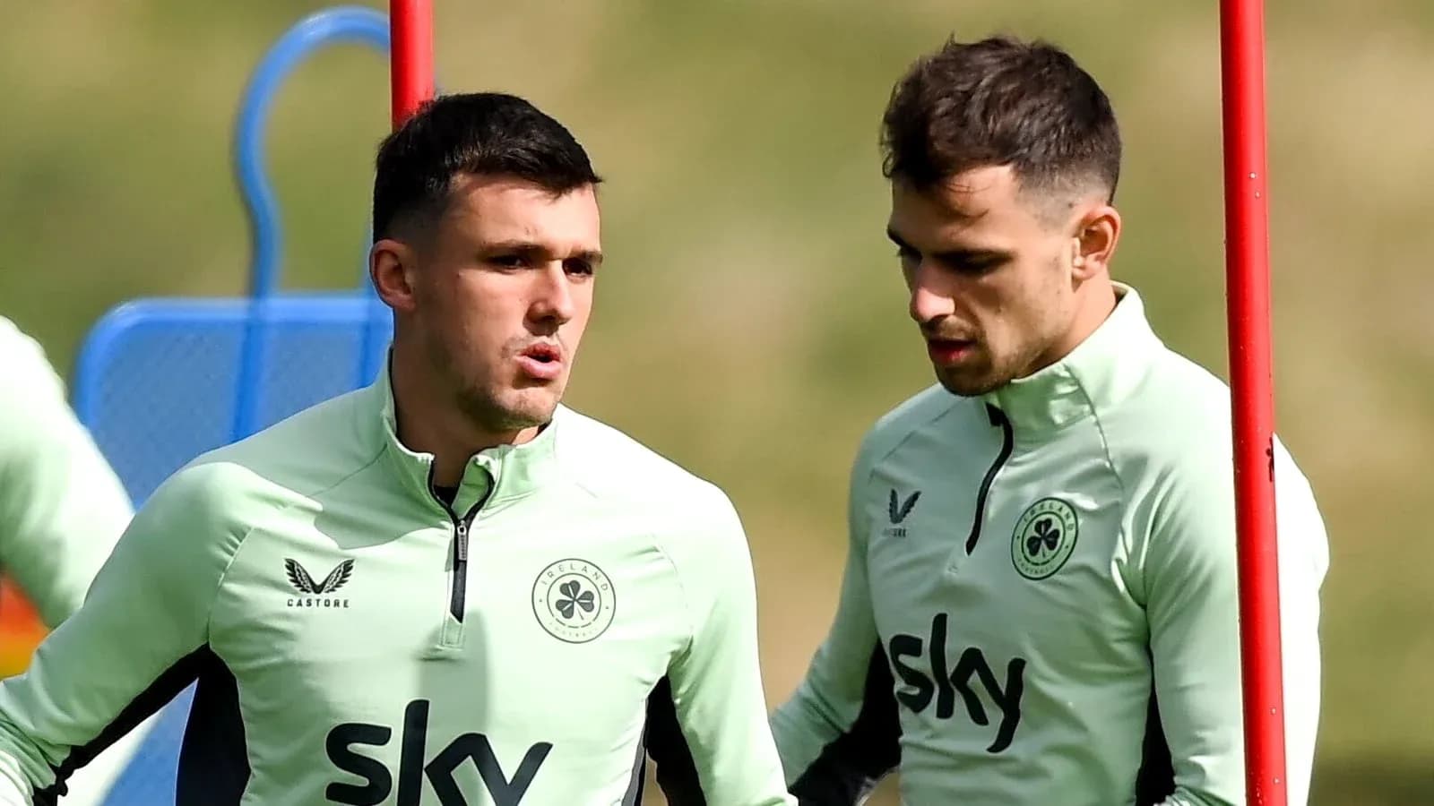 Two players discussing during training session