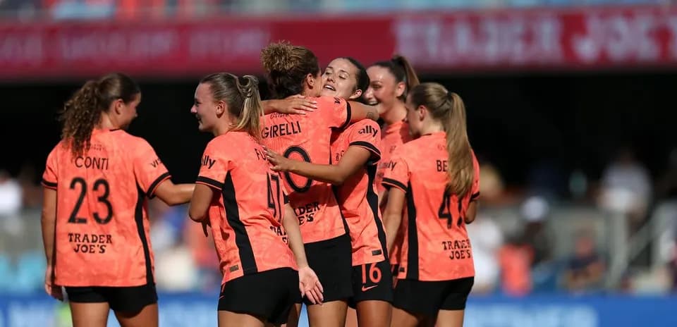 Bay FC W celebrating a goal during match