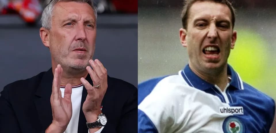 Split image of a coach applauding and a player celebrating