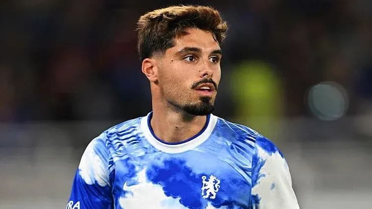 Player wearing Chelsea jersey during match