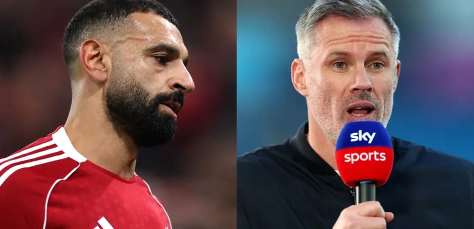 Mohamed Salah and Jamie Carragher during interview