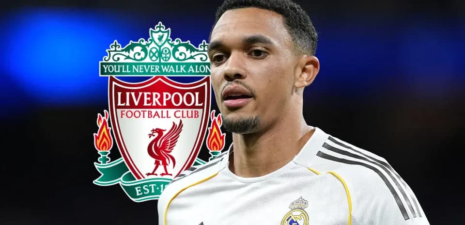 Football player in jersey with Liverpool logo background
