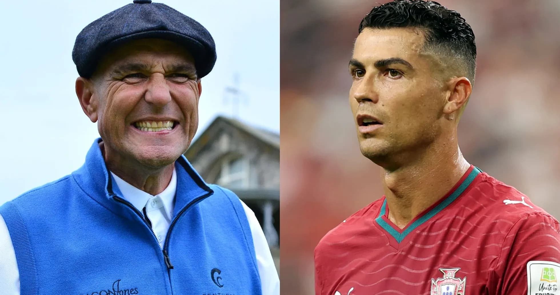 Side-by-side images of two male athletes