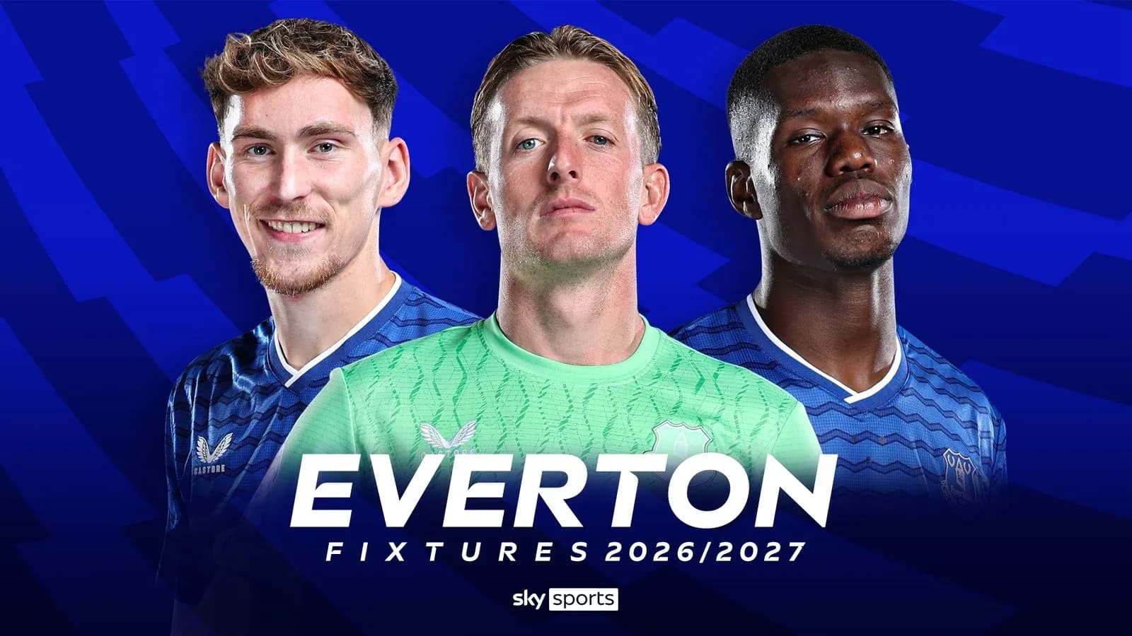 Everton players showcasing team kit for 2026/2027 season