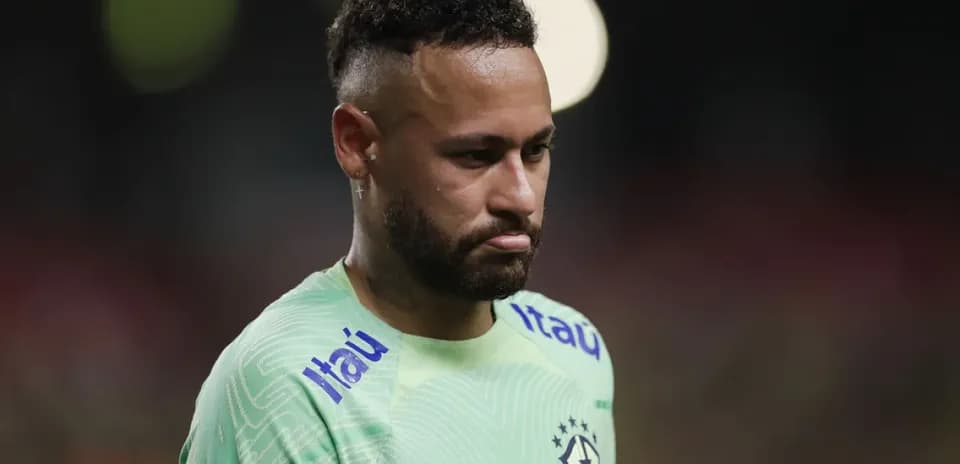 Neymar in Brazil kit during match introspection
