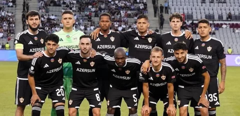 Qarabag team lineup before UEFA match