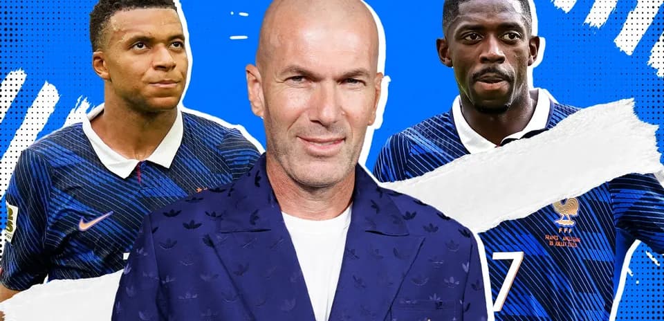 Kylian Mbappé, Zinedine Zidane, and Ousmane Dembélé