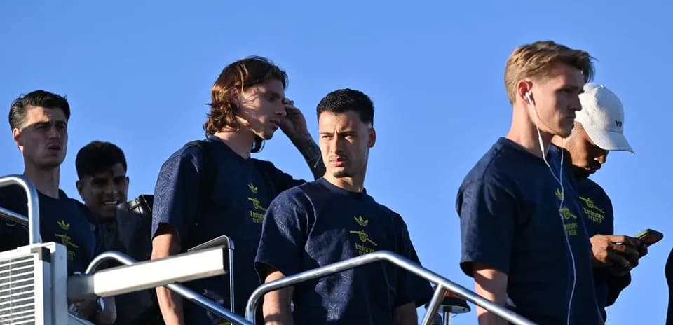 Players walking down steps in training gear