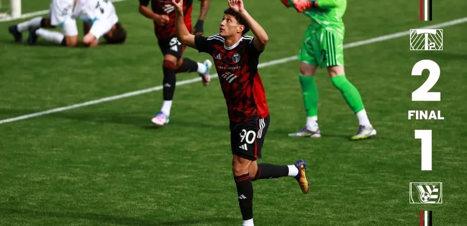 Player celebrating goal during St. Louis match