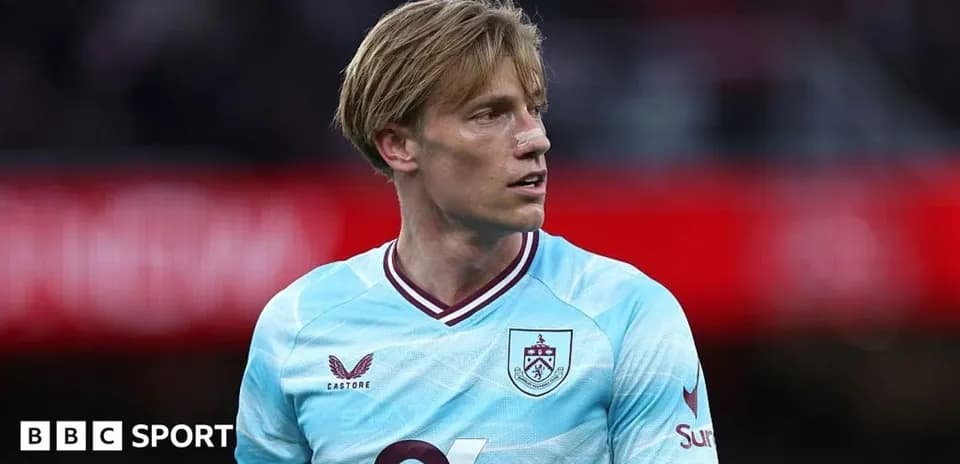 Player wearing Burnley jersey during match