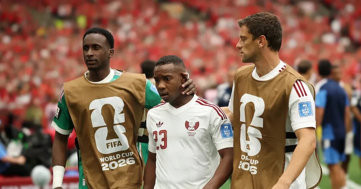 Players walking off field during World Cup match