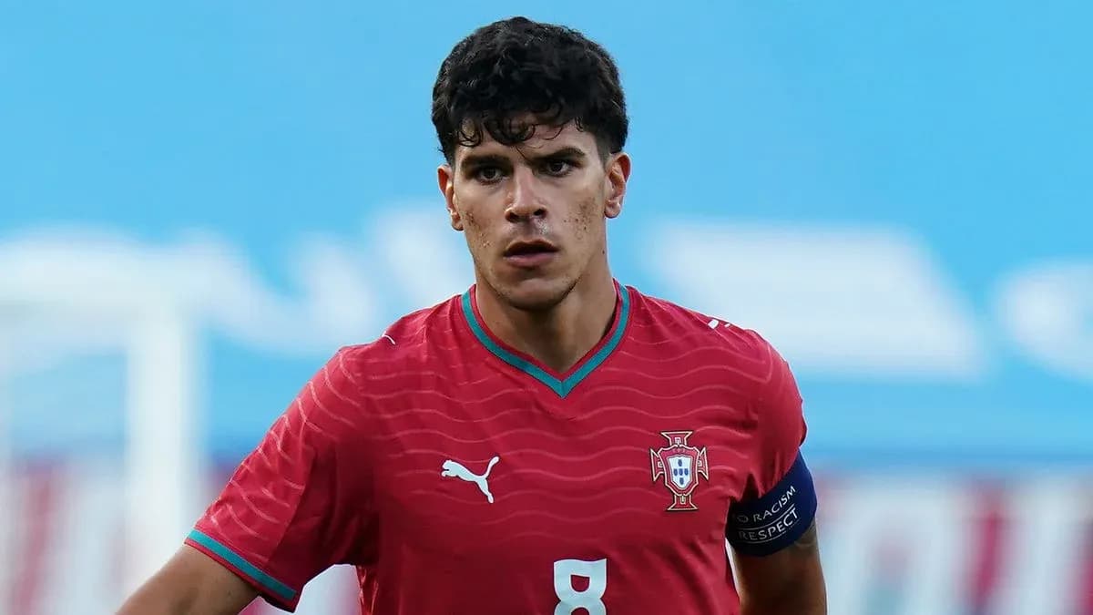 Player in red Portugal jersey during match