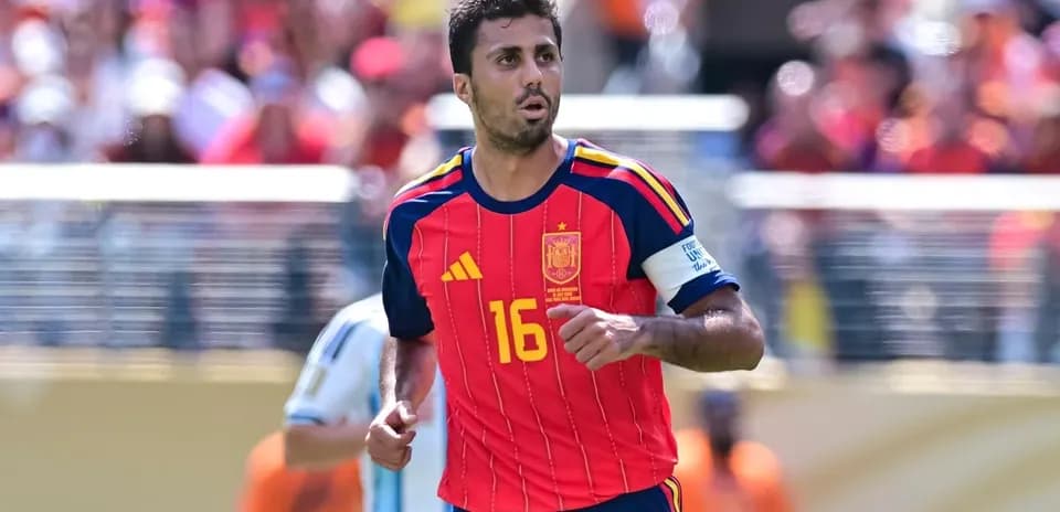 Player wearing Spain jersey during match action