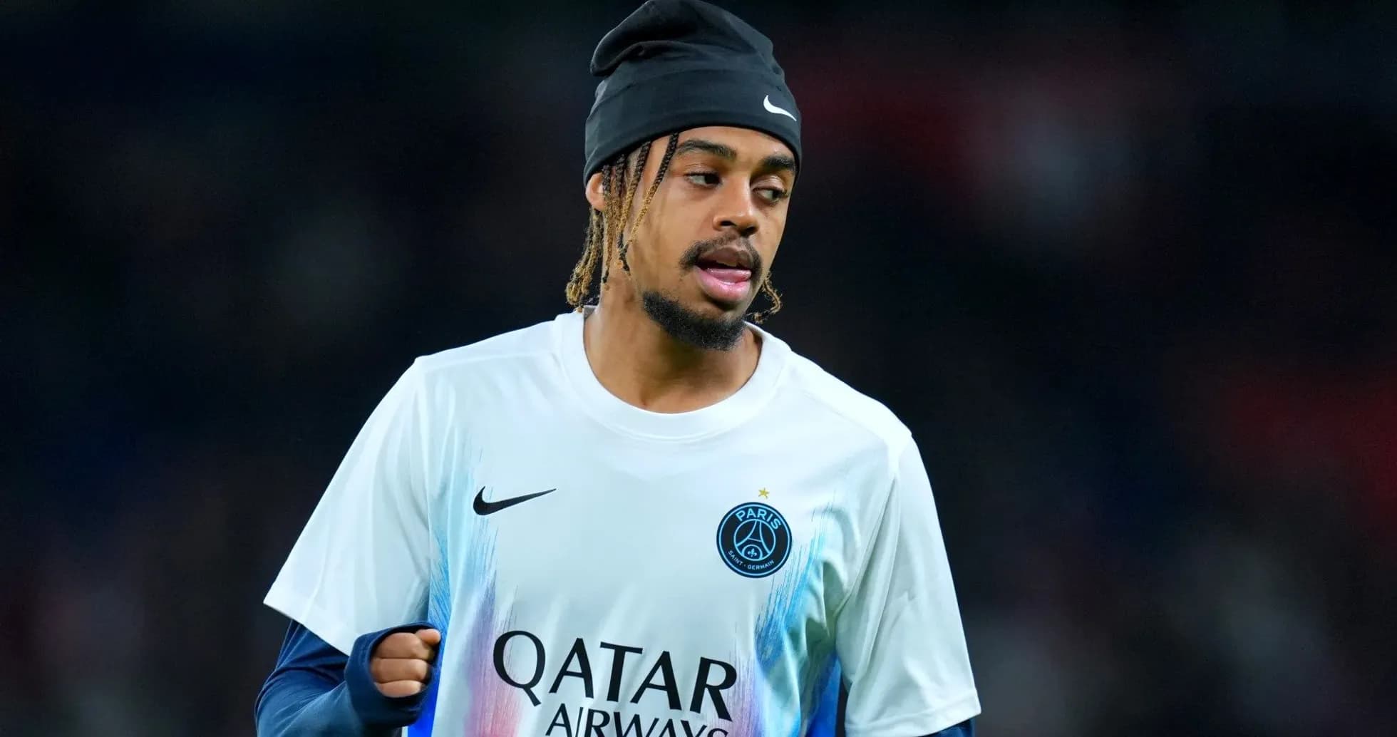 Player warming up in Paris Saint-Germain training gear