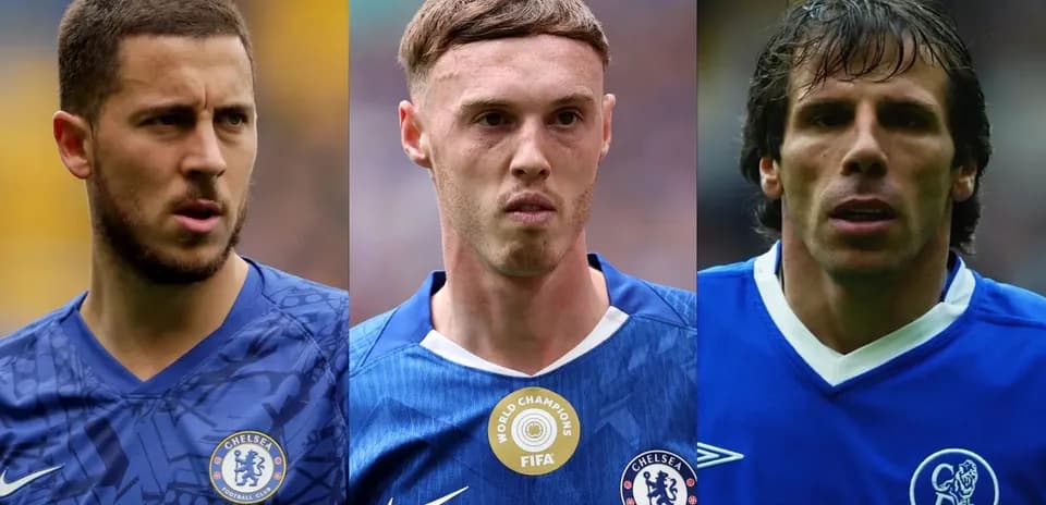 Three Chelsea FC players in blue kits