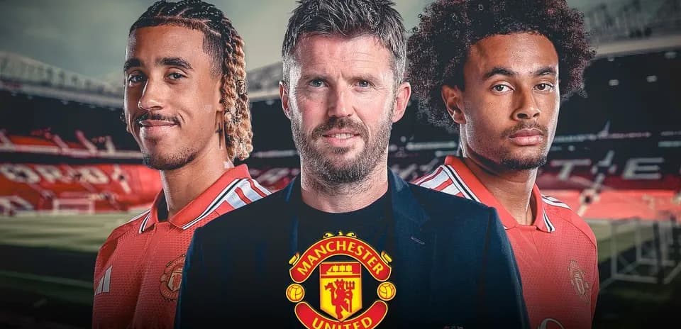Manchester United players and coach at Old Trafford