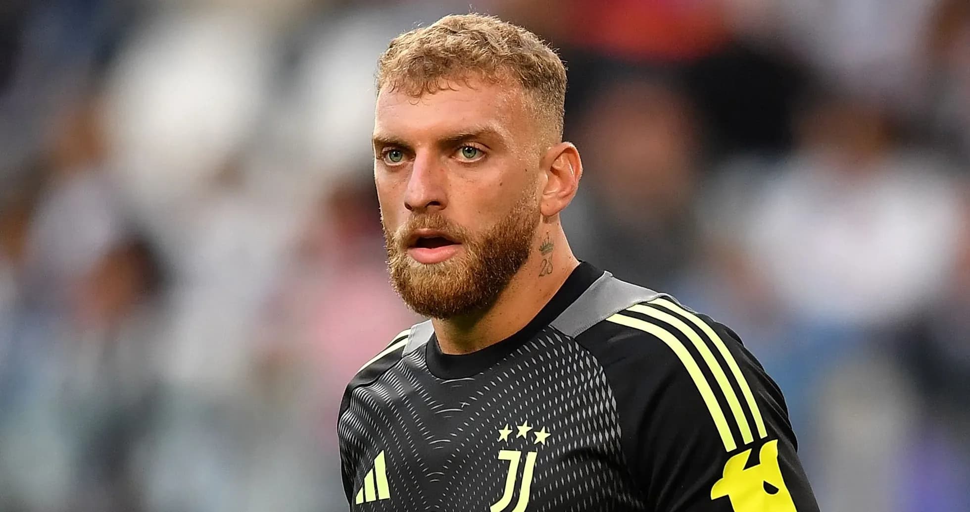 Goalkeeper in Juventus kit during a match