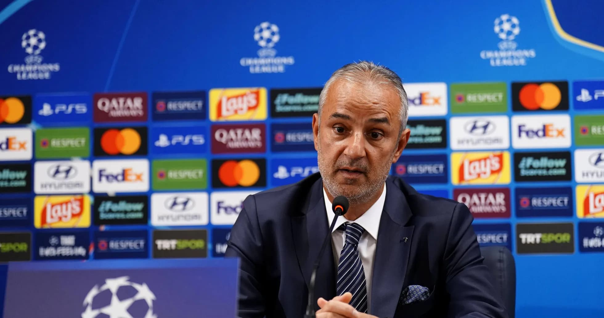 Manager speaking at UEFA Champions League press conference