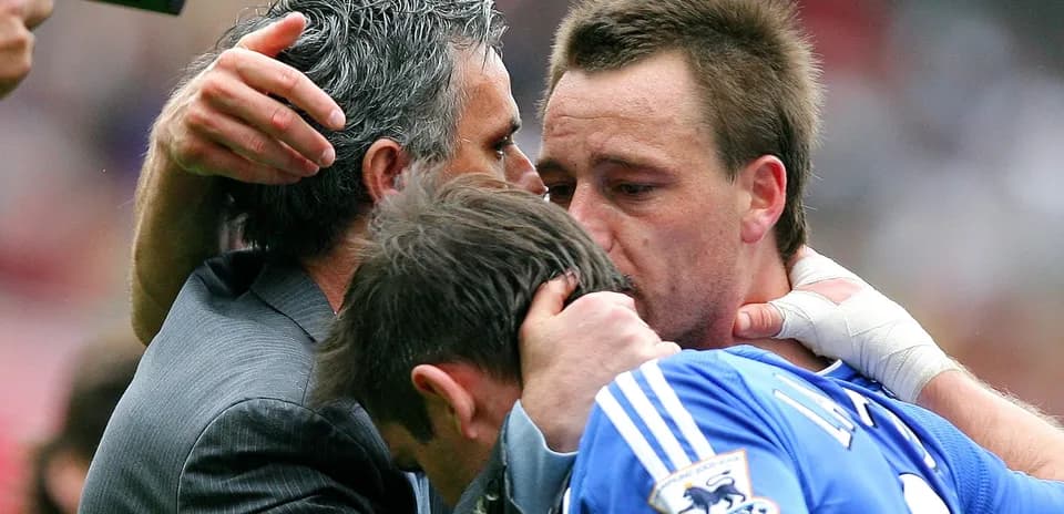 Players embracing during emotional moment after match