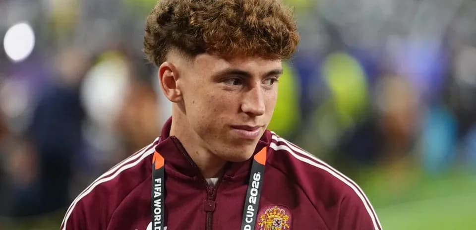 Young player wearing Spain jersey at FIFA World Cup