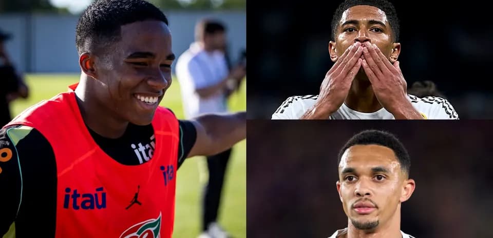 Three football players in various training and match moments