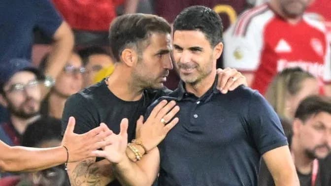 Two coaches discussing on the sideline during match