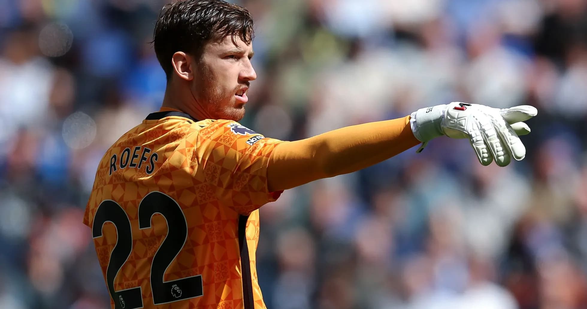 Goalkeeper directing play during a match