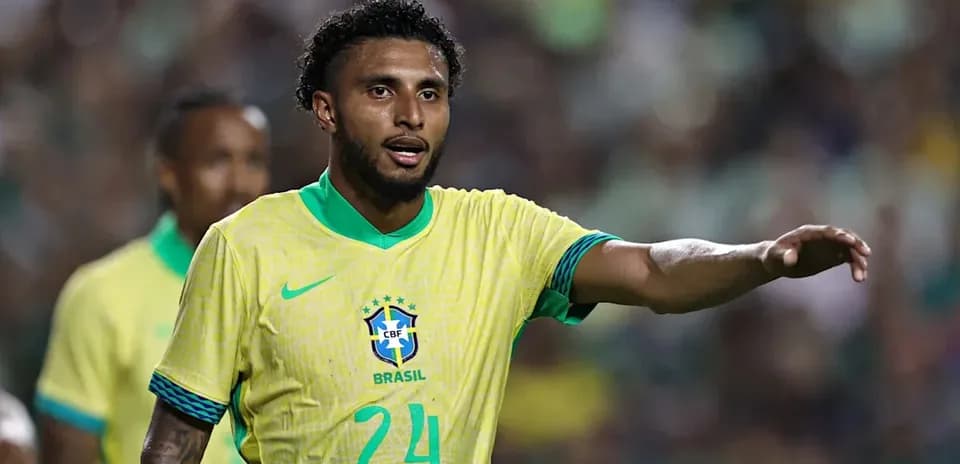Player in Brazil jersey gesturing during match