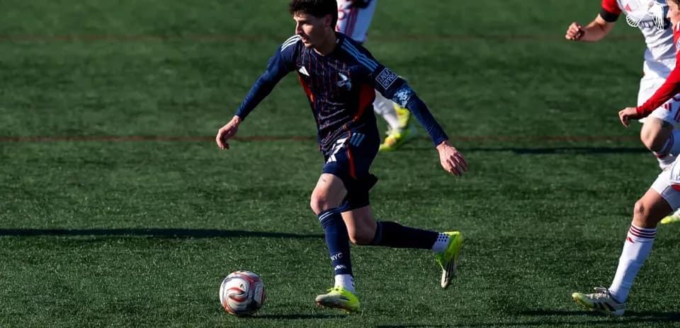 Player dribbling the ball during match