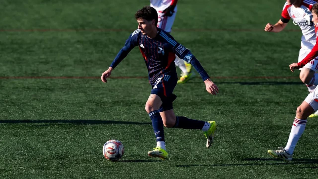 Player dribbling the ball during match