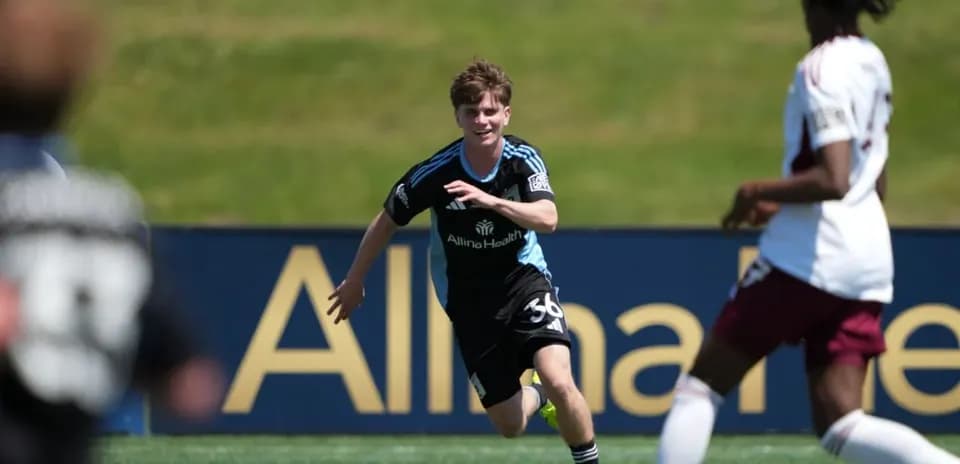 Player celebrating during Minnesota United II match