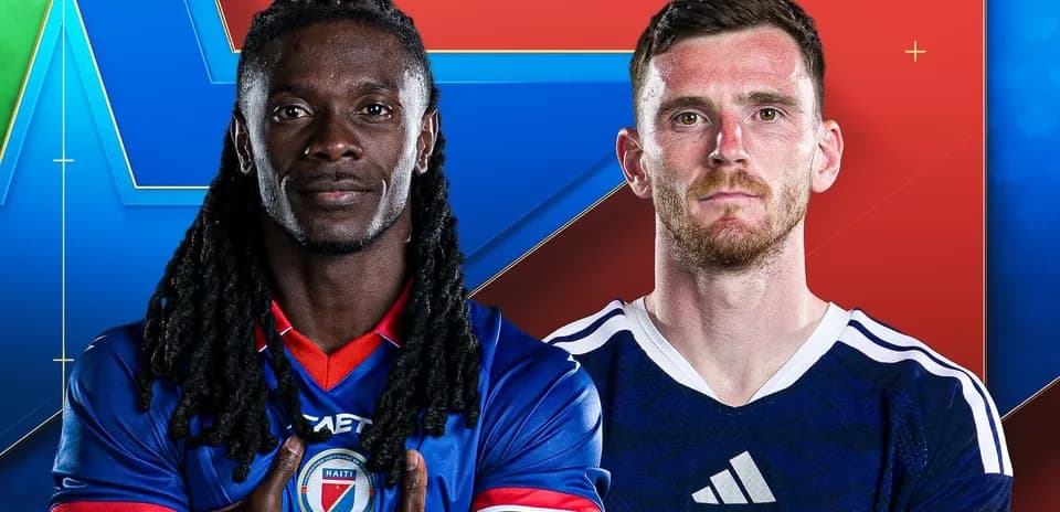 Haitian and Scottish players facing each other
